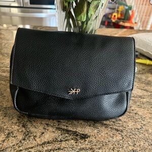 Freshly Picked Black Leather Baby Bag crossbody/ Fanny pack